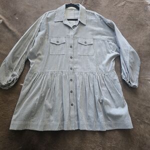 Together Striped Top in Blue and White